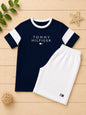 Color Block Center logo Short Set - Navy