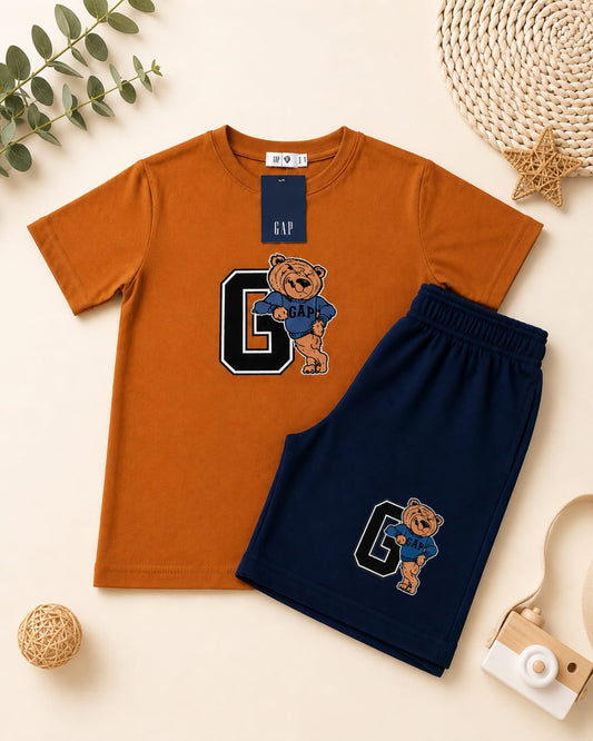Color Block Center logo Short Set -  Bronze