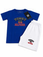 Kids short set blue>white