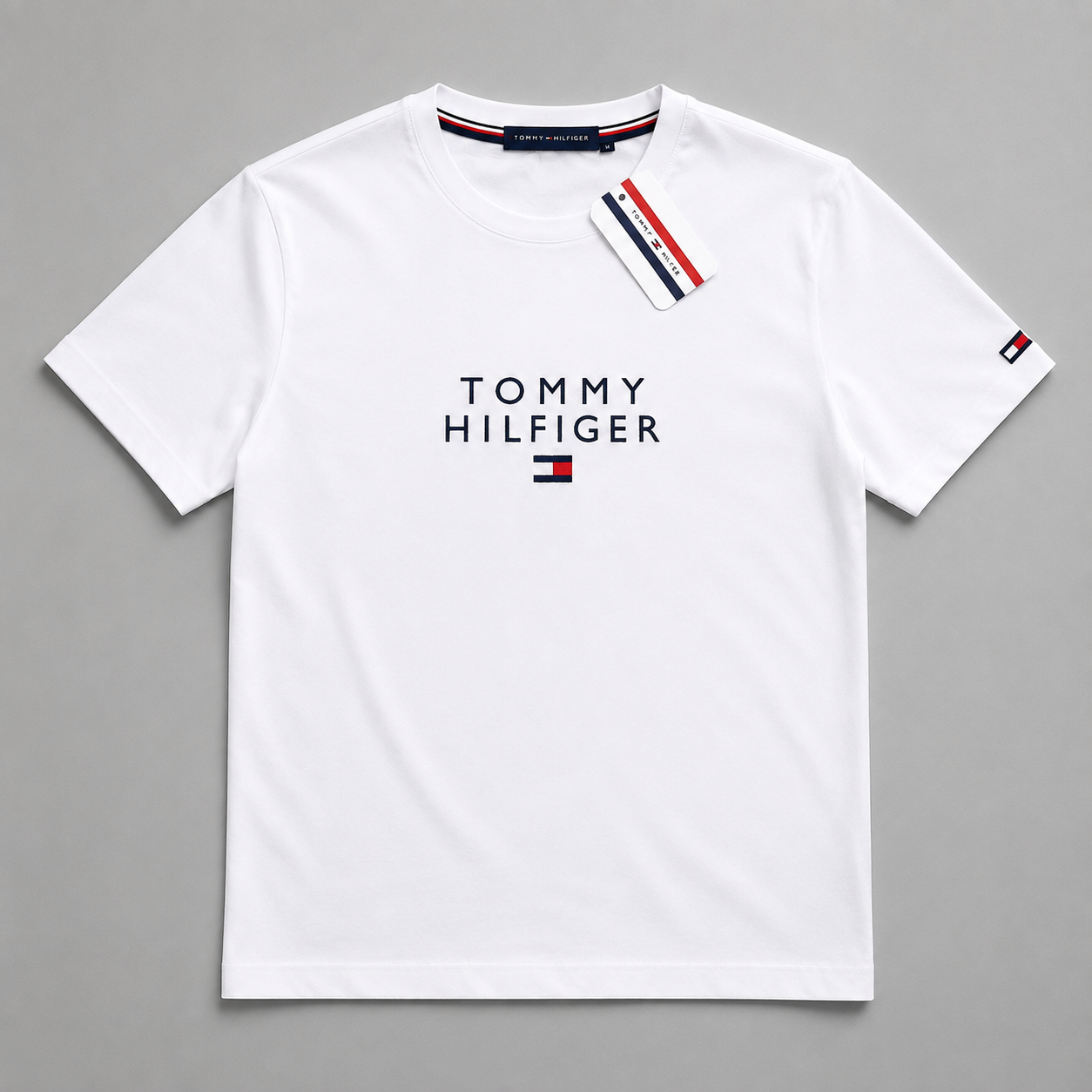 TOMMY center logo Tshirt white