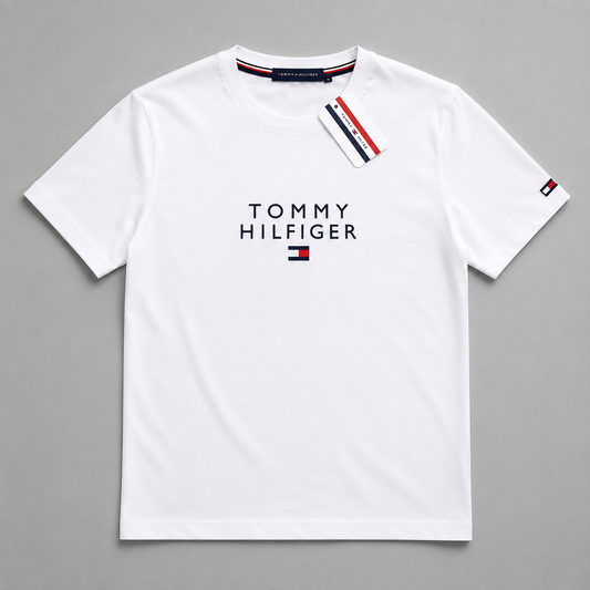 TOMMY center logo Tshirt white