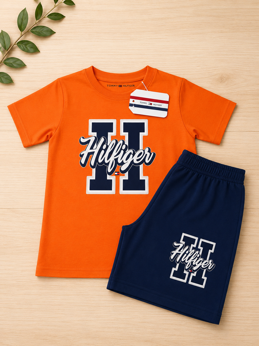 TH kids short set oringe blue