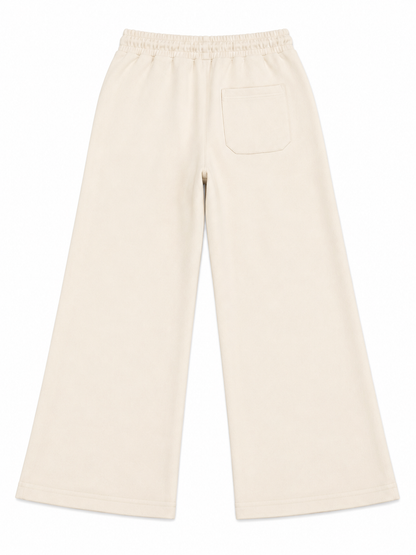 J&J Relaxed Fit Wide Leg Trouser - Beige